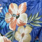 Edwards Women’s Hibiscus Button Down Shirt Size XS Blue Photo 4