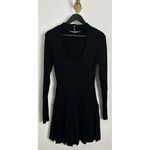  Free People Emmy Long Sleeve Minidress in Black Size Large Photo 4