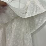 Madewell XXS White Swiss Dot Off Shoulder Ruffle Drawstring Waist Romper Photo 4