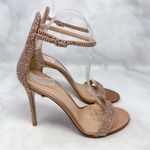 Gianvito Rossi Portofino Swarovski Crystal Rhinestone Sandal Heels Rose Gold 39 Photo 3