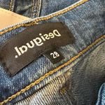 Desigual Boho Embroidered Crystal Embellished Straight Leg Jean US 4 New Photo 8