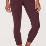 Lululemon Extra Mile Crop (Reflective 23") Garnet- Size 4 Photo 0
