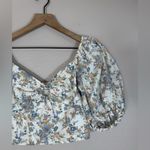Abercrombie & Fitch  Floral Puff Sleeve Poplin O Ring Smocked Crop Top Small Photo 6