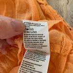 American Eagle AE V-Neck Lace Boho Tie-Front Ruffle Trim Cropped Blouse Orange Photo 6