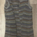 Cato  XL Grey and Blue Sleeveless Fringe Long Vest Photo 0