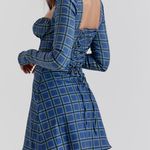 House Of CB Malika Blue Tartan Corset Mini Dress Photo 1
