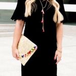 Banana Republic  Short sleeve black Pom Pom dress STall Photo 0