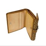 Coach  Brown Small C Snap Button Card Fold Wallet Multi Pocket Photo 1