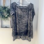 Free People  Doran Velvet Grey Short Sleeve Tunic Top Oversized Size Small Photo 7