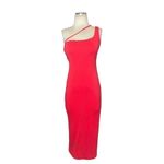 H:ours  Niall Midi Dress in Two Tone Red Small New Stretch Bodycon Photo 3