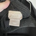 Chico's sz One size Black wrap ruffle open duster sweater Women's Cozy Casual Photo 4