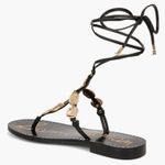 Sam Edelman NEW 8 Deirdre Ankle Wrap Sandal Black Leather Gold Gladiator Greek Photo 12