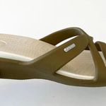 Crocs Taupe Wedge Sandal Women’s Size 10 Spring Summer Shoes Vacay Beach Cruise Photo 1