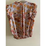 Rachel Zoe Floral Smocked Waist Blouse Womens Medium Tie Neck Boho Top Photo 6