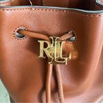 Ralph Lauren Lauren Tan Smooth Leather Medium Andie Drawstring Bag, New w/Tag Photo 8