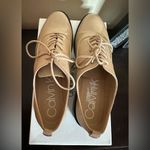 Calvin Klein Patent Leather Beige Lace up Loafers/Oxfords Photo 4