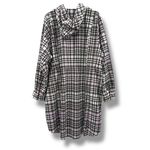 Torrid  Plaid Flannel Hooded Anorak‎ Jacket in Pink White Black Sz 3X Plus Photo 3