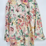 Ralph Lauren Lauren  100% Linen Button Up Top Floral Size 2X Coastal Feminine Photo 0