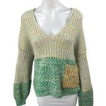 Urban Outfitters  Kimchi Blue Space Station Cream Green Chunky Knit Sweater Top M Photo 0