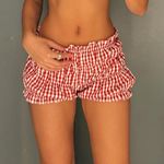 Princess Polly Red gingham mini shorts  Photo 1