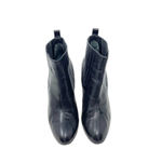 Brian‎ Atwood Vernice Vogue Heeled Booties in Black Leather Size 38.5 Photo 2