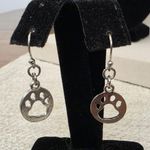 Boutique Silver Chain Necklace Poodle Dog Rhinestone Pendant Paw Print Earrings Set Photo 6