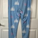 Walt Disney World Sz L Butter Soft Leggings Blue White Castle Print Photo 9