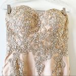 Portia & Scarlett Illusion Train Formal Dress Size AU 4 Prom Wedding Dance Party Tan Photo 13