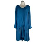 Soft Surroundings  Mirabella Moroccan Ruffle Dress Lagenlook Teal Size M Photo 0
