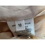 Rebecca Taylor Dress Womens 10 Biege Tulip Wrap Marzipan Combo Midi V Neck Photo 6