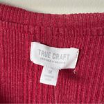 True Craft Red Babydoll Top Long Sleeve round neck cotton blend solid ribbed NWT Photo 10