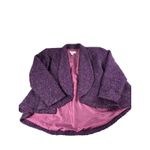 Coldwater Creek  Purple Wool Blend Tweed Swing Coat Jacket Blazer PXL Petite Photo 3
