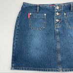 Bongo Y2K 90s Vintage Jean Micro Mini Skirt 3 Button 100% Cotton Junior SZ 5 Photo 2