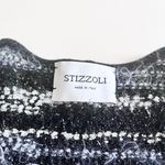 Stizzoli Black White Eyelash Knit Striped Metallic Cardigan Sweater Jacket Size M Photo 1