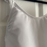 Xhilaration NWT  Juniors' Ribbed Ruffle Shoulder One Piece Swimsuit, White,‎ S Photo 1