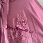 Disney Walt  World Pink Zip Up Embossed Mickey Logo Hoodie Sweatshirt 2X Photo 1
