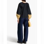 Tory Burch NWT | Sunset Stripe Color Block Blouson Sleeve Top | M Photo 3