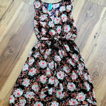 Aina‎ Be Floral Sleeveless Dress with Belt Size Medium Black Photo 0
