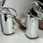 Mango Block Heel Sandals, Silver casual classic wedding cocktail party summer Photo 3