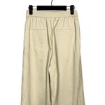 ZARA High Rise Straight Leg Cream Corduroy Elastic Waist Pants Pockets S #3370 Photo 5