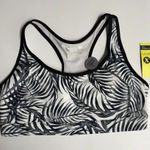 Xersion NWT  Medium-Impact Sports Bra, Black/White Palm Print Photo 0