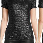 Bailey 44 Top Celebration Black Sequined Crewneck Short Sleeve T-Shirt Size XS Photo 0