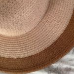 Urban Outfitters NWT  Moss Beige Colorblock Wide Brim Summer Fedora Hat, one size Photo 11