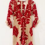 For Love & Lemons deep V-neck Layered
Lace Mini Dress in Wine Photo 4