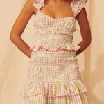 Saylor  Lantana Dress size Small Pink‎ and Green Gingham Ruffle Mini Photo 0