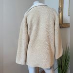 Unveil Teddy Sherpa Blazer Cardigan Jacket Cream Tan XS/S Photo 2