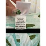 Hula Bay Women's Green Hawaiian Monstera Flowy Waterfall Bell Sleeves Blouse XL Photo 5