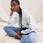 Madewell Green Tie Dye Pullover Sweater Small Cotton Swing Sweatshirt Cropped Photo 0