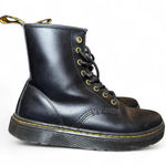 Dr. Martens Zavala Black Leather Combat Boots 7M 8L EU39 Lace Up Unisex Photo 0