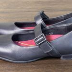 Munro  Size 8 M Black Leather MJ Flat Mary Jane Shoes Block Heel Photo 5